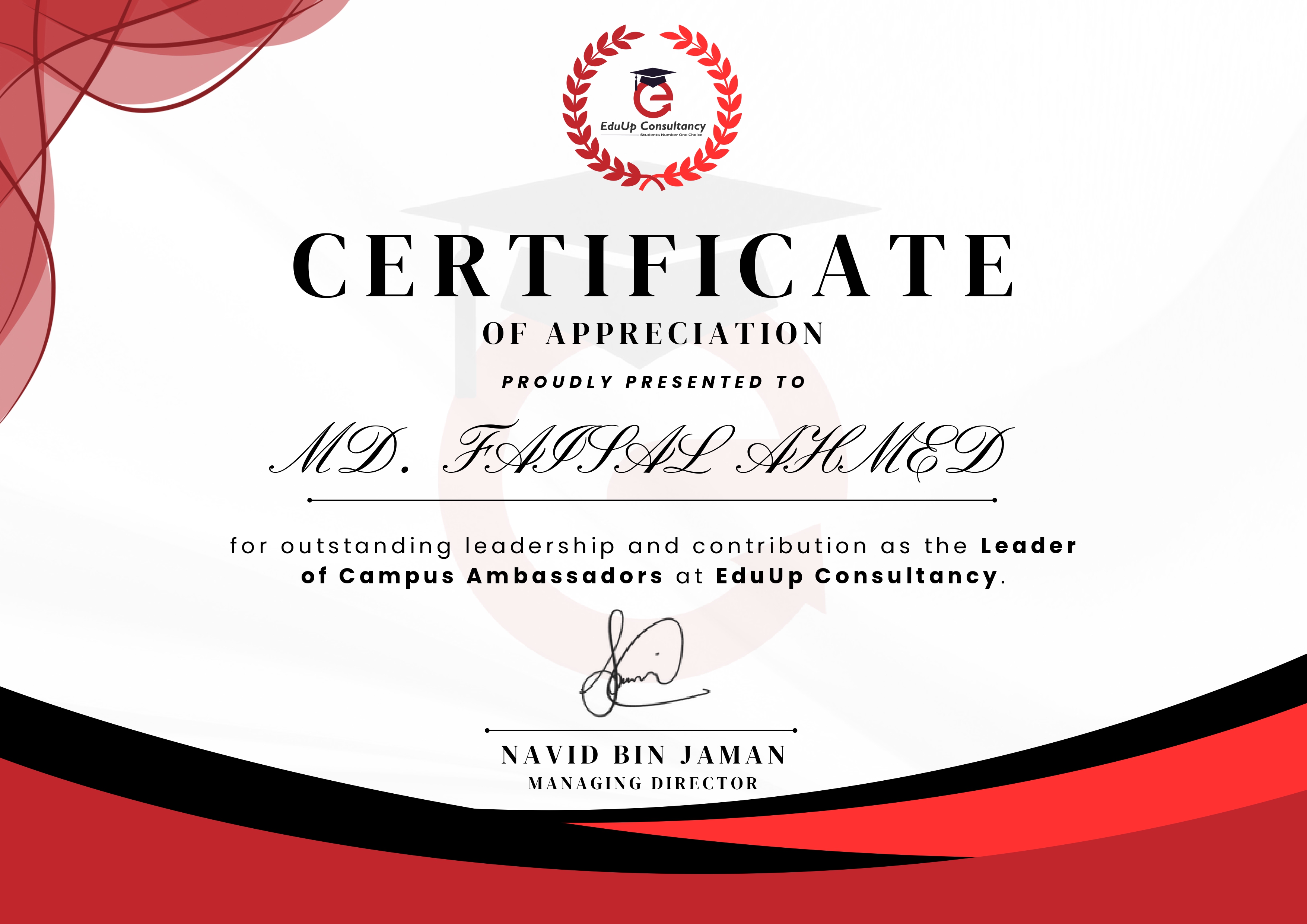Campus Ambassador Team Lead Certificate